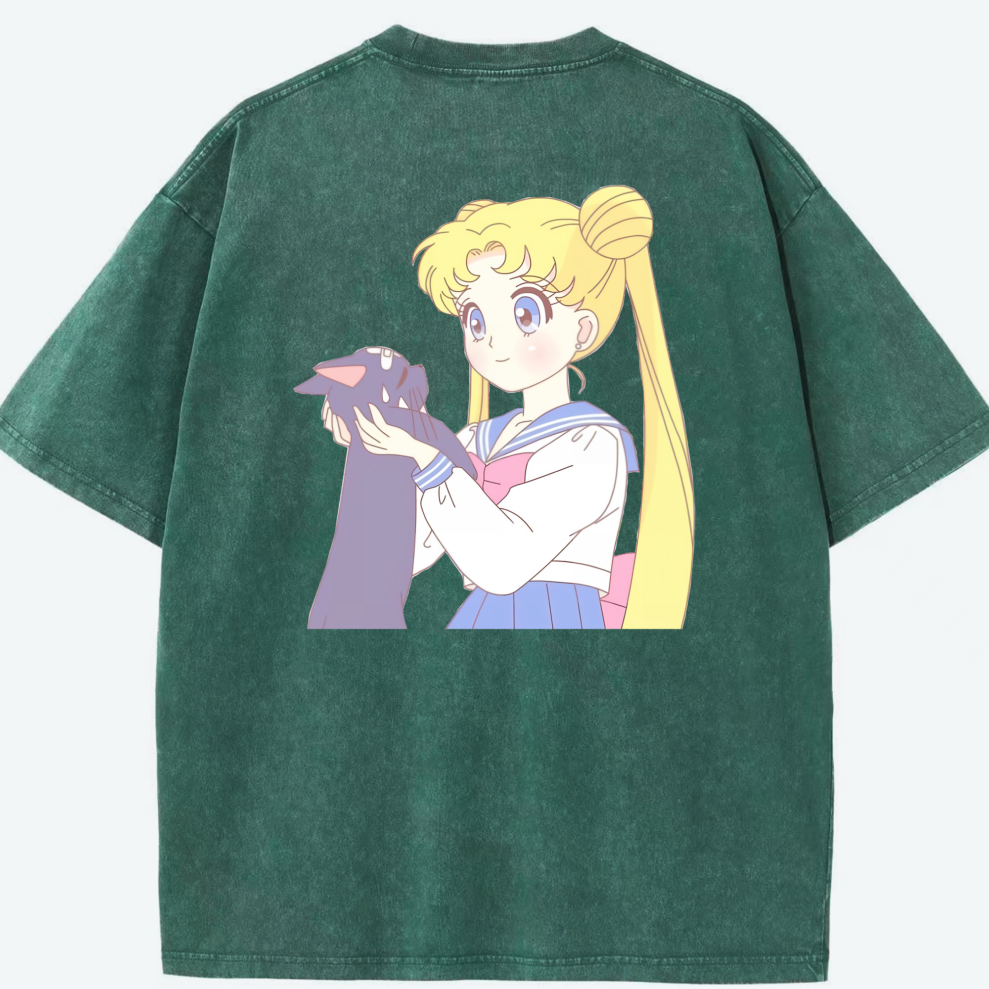（画像用） 美少女戦士セーラームーン 愛野 美奈子 あいの みなこ Sailor Moon Aino Minako 綿100% ヴィンテージ風 半袖Tシャツ（背面プリント）